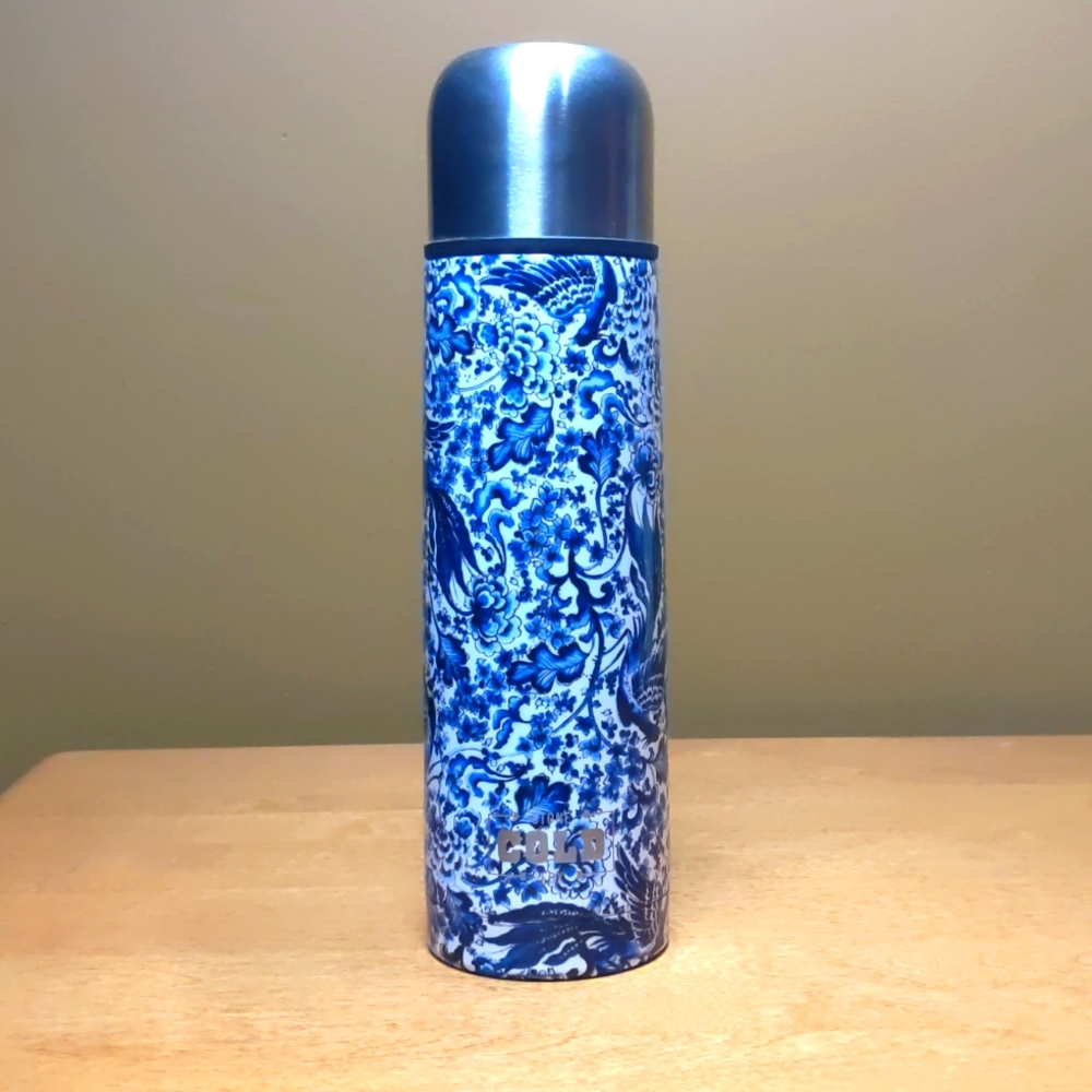 Blue and white double seel thermos by stone cold fox
